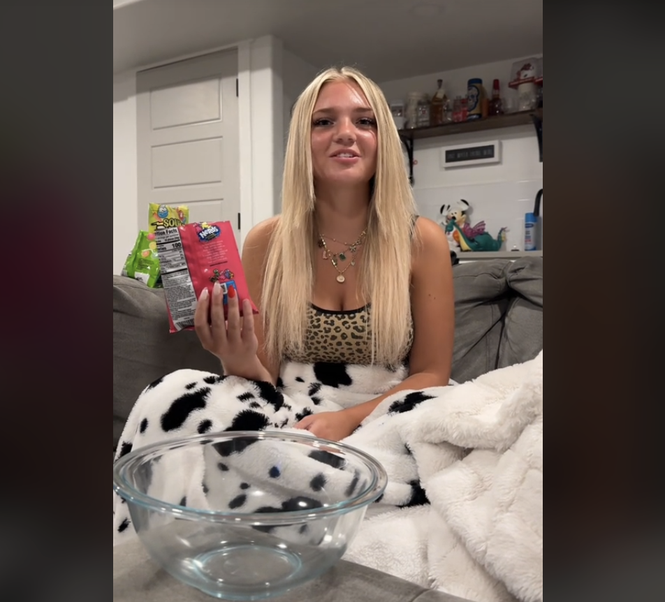 Young woman in a TikTok video
